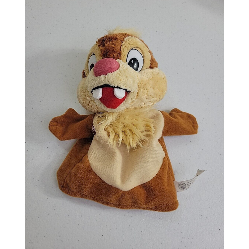 Vintage Mattel Disney Chip & Dale Rescue Ranger Hand Puppet Plush Stuffed Toy 8"
